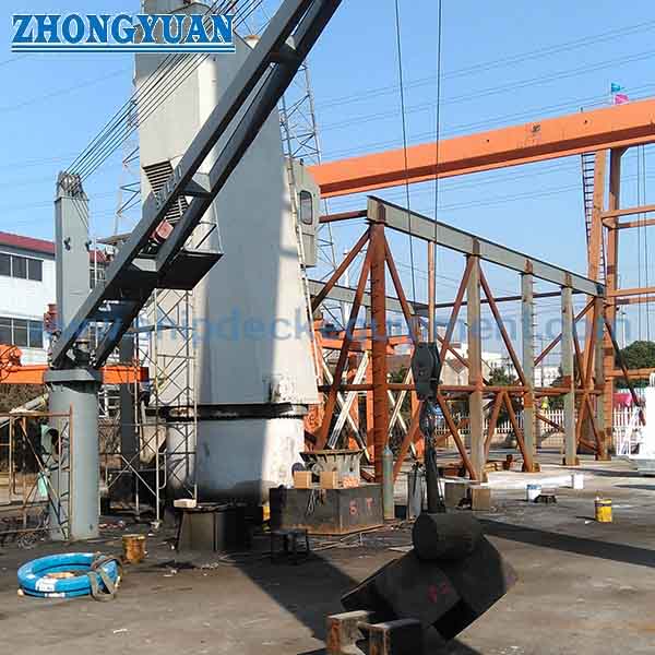 3T 5m Electric Fixed Boom Slewing Crane With Tower Ship Deck Equipment