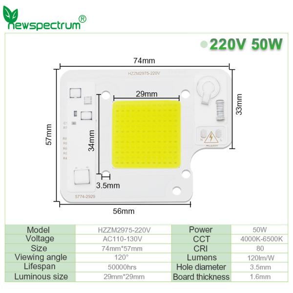 Cold White Led Cob 50w Reliable Consistent Flip Chip Cob Led