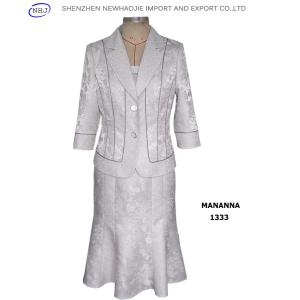 Quality Silver-gray Jacquard tailor suits designs for lady for sale