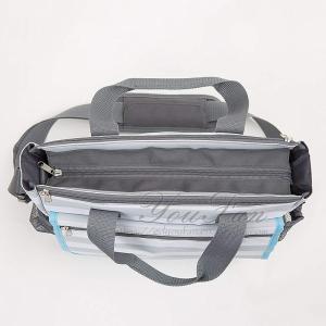 Stylish Grey Stripe Nappy Organizer Diaper Tote Bag