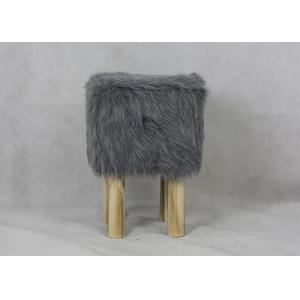 China Square Faux Fur Seat BSCI 60KG H41CM Modern Bedroom Stool on sale