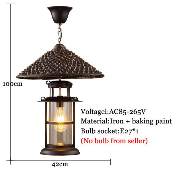 Retro Industrial Single Head Glass Chandelier Bar Network Coffee Restaurant E27 Edison Bulb Light(WH-VP-137)