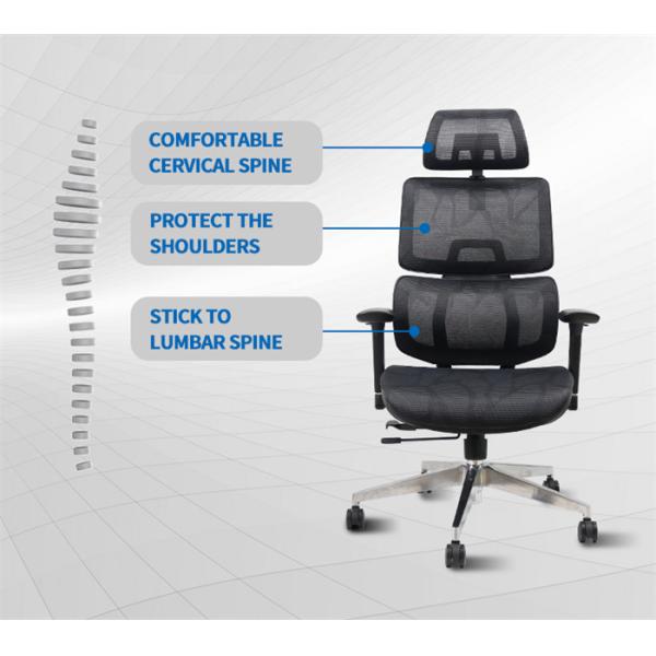 Nylon Mesh PA66 Tall Back Office Chair Aluminum Base 3D Armrest