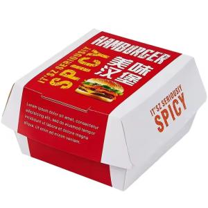 Custom Eco-Friendly Hamburger Box Made of Biodegradable White Cardboard for