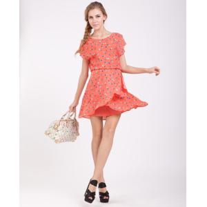 Quality Round Neckline Short Flared Dresses for sale