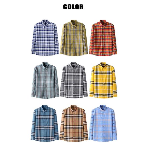 Men's Slim Fit Plaid Shirt in Viscose/Polyester/Spandex for Spring/Autumn Office Wear