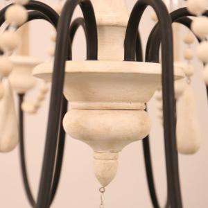 Rustic country chandelier with wood beads pendant lamp fixtures (WH-CI-89)