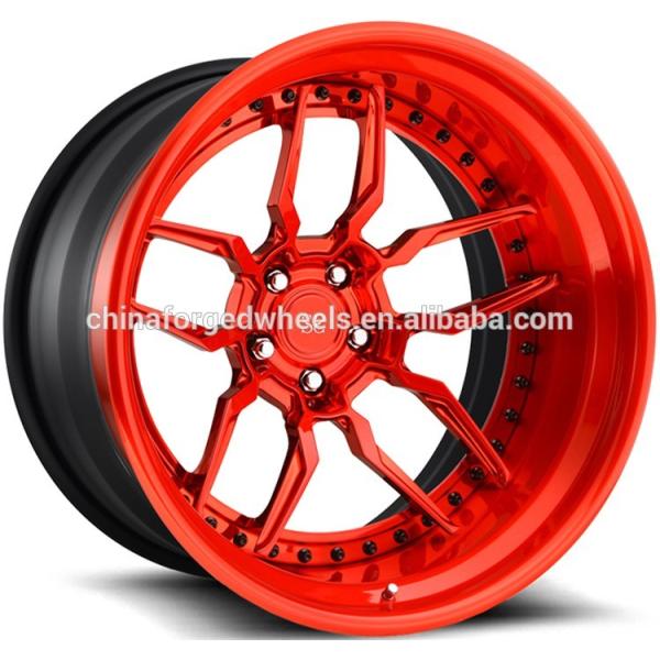 21inch 9.5J Customized 2-PC Alloy Rims For Ferrari 458 Speciale Red Gloss Black Forged Wheels