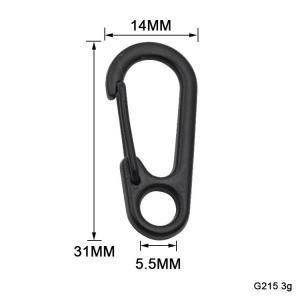 Small Zinc Alloy Mini Black Finish Carabiner Buckle Snap Key Chain Ring Spring