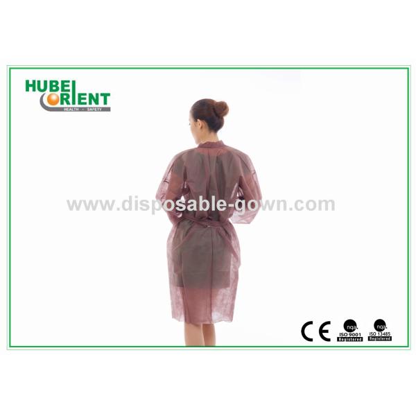Custom Polypropylene Disposable Kimono Robe With Long Sleeves
