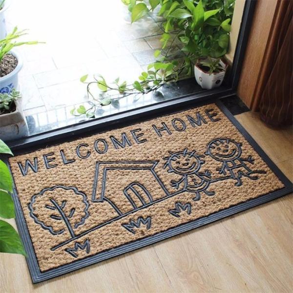 Buy Home Coir Entrance Matting Embroidered Pattern Corrosion Resistance at wholesale prices