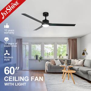 Home Office 60" LED Ceiling Fan with Remote and 3 Black Plastic Blades 4000K CCT