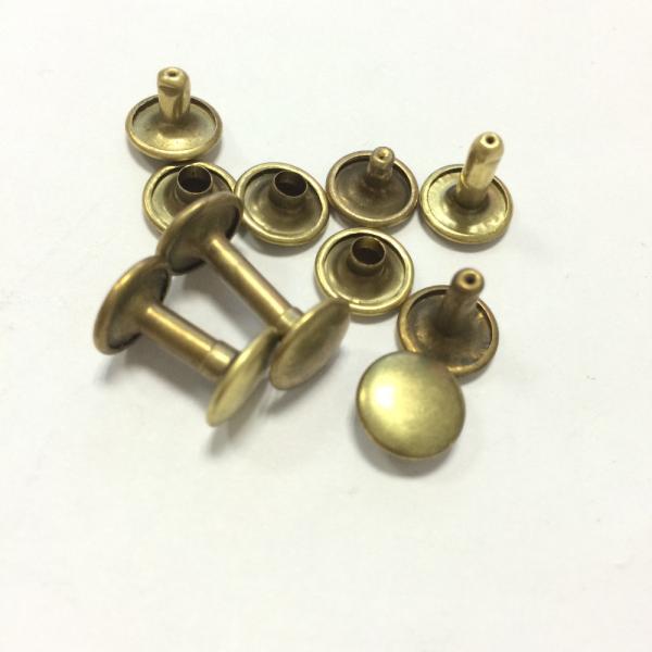 7mm silver/gold/brass high quality Metal Leather Belt double snap cap rivet button