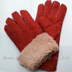 Winter Natural New Zealand Curly Slink Lamb Fur Men Gloves