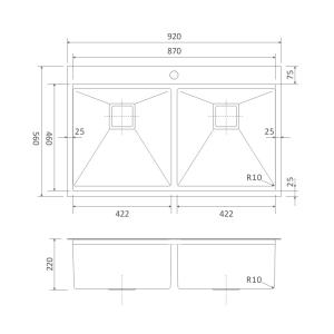 36 inch Stainless Steel Drop In Sink