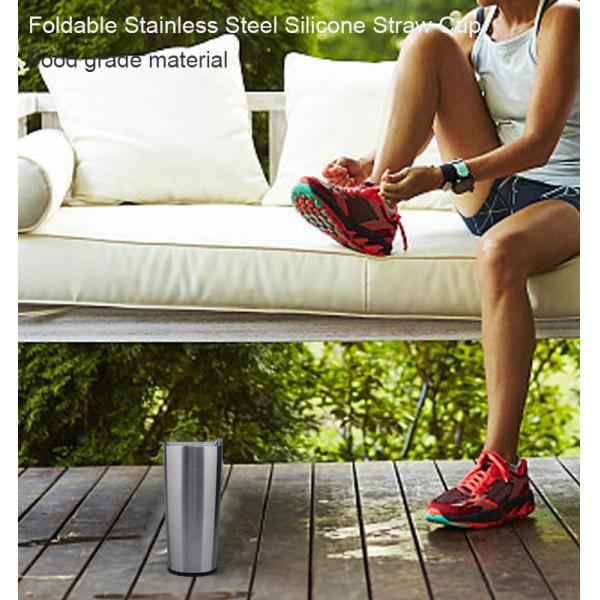 600ml hot sell Double Wall Stainless Steel Vacuum insulated water bottle Thermos Mugs with foldable straw