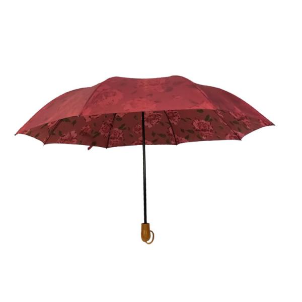 Buy BSCI Printed 2 Fold Auto Open Close Windproof Travel Umbrella at wholesale prices