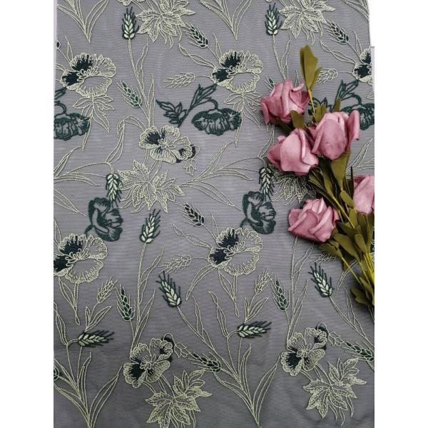 Buy Embroidered Tulle Mesh Fabric Garden Flower Lace Bedding Cloth at wholesale prices
