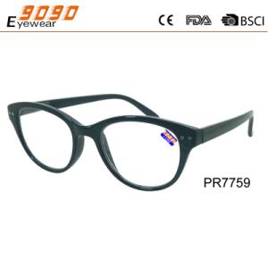 Quality Classic reading glasses with plastic frame with two pins on the frame,suitable for men and women for sale