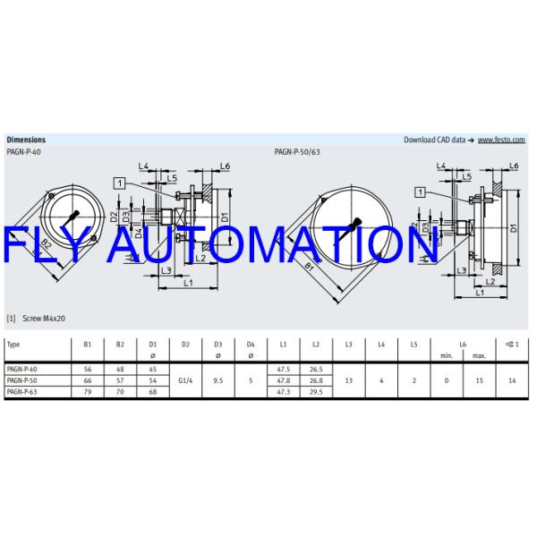 ABS Flanged Pressure Gauge PAGN-P-40-1M-G14 8037006 GTIN4052568430160