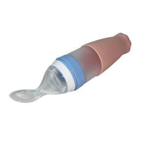 Phthalate BPA Latex Free Silicone Baby Teether Spoon Feeding Bottle Medium Flow