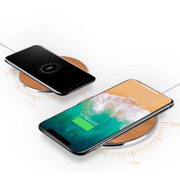 New 10W bamboo metal wireless charger IphoneXR Samsung universal ultra-thin fast wireless charging