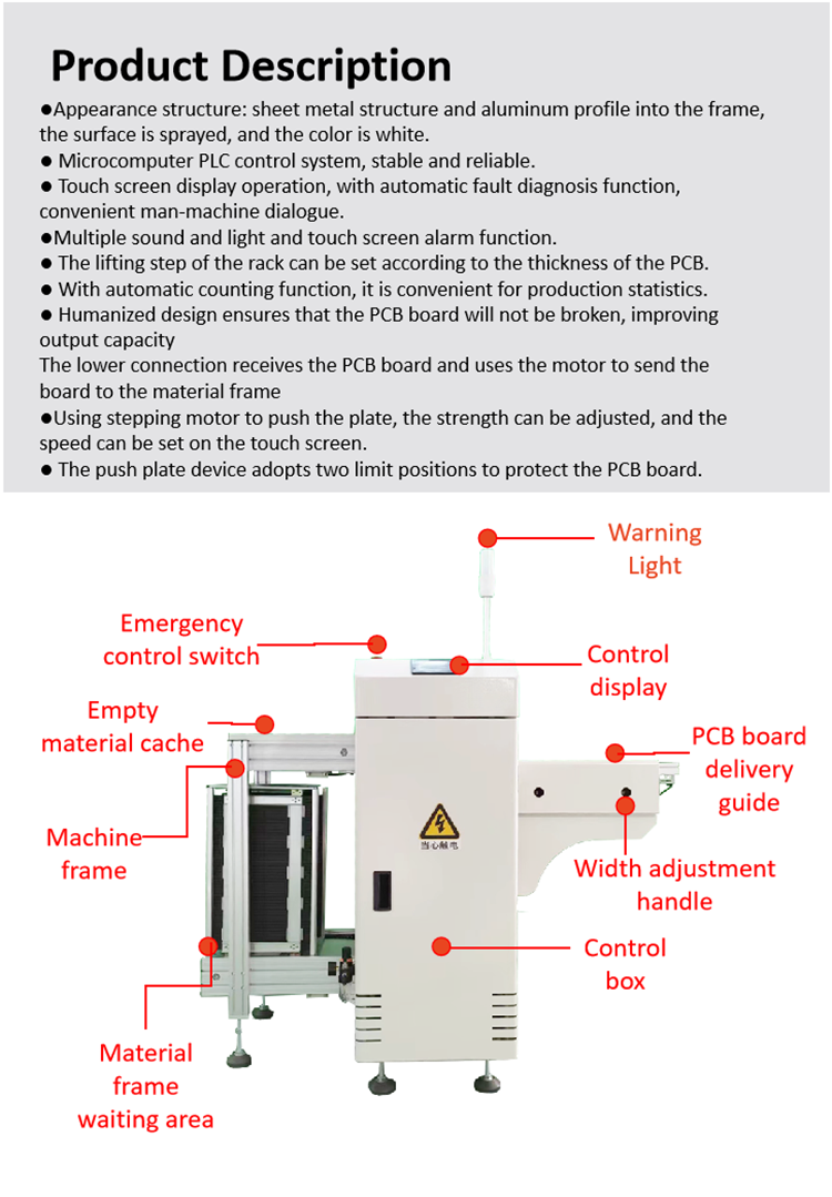 New 2023 Automatic PCB Loader with 220V AC Power and 180kg Weight for SMT PCB Assembly