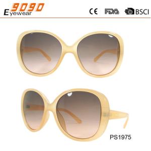 Lady fashion sunglasses made of plastic, 100% UV Protection Lenses