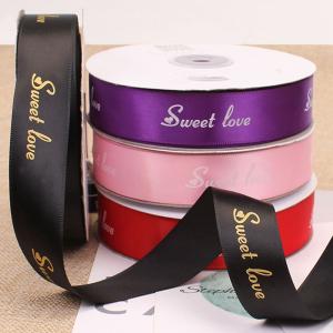 2.5cm Sweet Love Grosgrain Polyester Ribbons For Flower Gift Birthday Cake