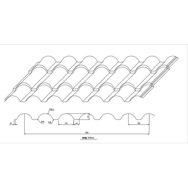 Chain Transmission Steel Glazed Tile Forming Machine for Public Building