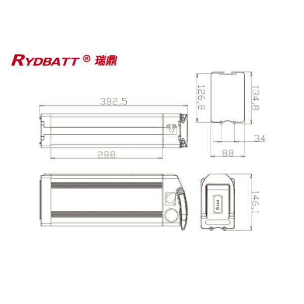 RYDBATT SSE-018(36V) Lithium Battery Pack Redar Li-18650-10S6P-36V 15.6Ah For Electric Bicycle Battery