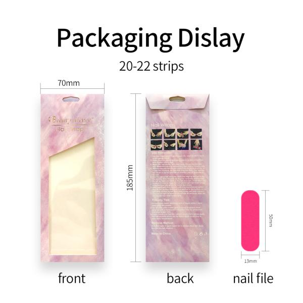 OEM ODM Nail Paint Solid Color Strips with Designs Custom Semi Cured Gel Polish Wraps