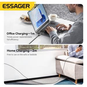 ESSAGER ES-X74 100W 5A Usb C to Usb C Data Cable With Led Display