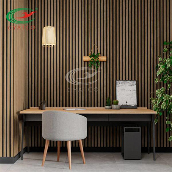 Wall Mounted Veneer Acoustic Wooden Slat Panel 21mm Thickness