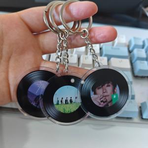Metal Ring Transparent Acrylic Keychain Durable Simple Album CD Singer Idol
