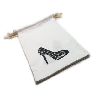 4x6 6x8 inch Cotton Muslin Drawstring Travel Shoe Bag