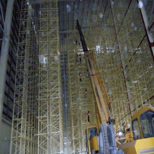 Orange Automated Rack Storage Systems Steel Warehouse Stacker Crane System