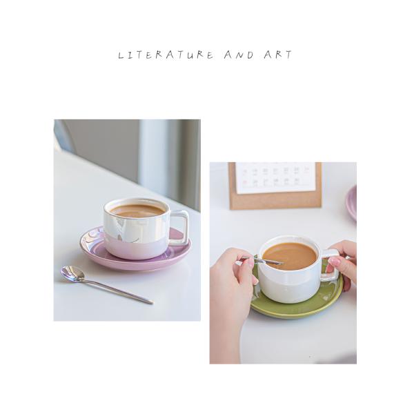 Stylish Ceramic Tea Cup And Saucer Set In Custom Solid Colors For Business Gifts