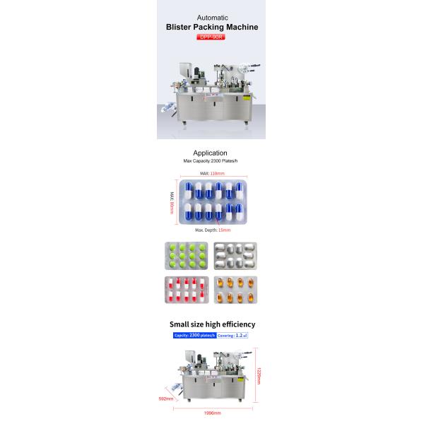 2300 Plates / H Blister Packing Machine DPP-90 80 Tablet Capsule Pill