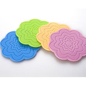 Beautiful Flower Shaped Silicone Tea Coffee Cup Coaster/Red Wine Glass Coaster