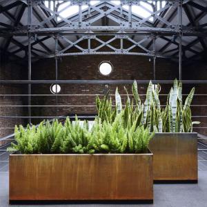 Rectangle Large Metal Weathering Steel Flower Planter Flower Pot