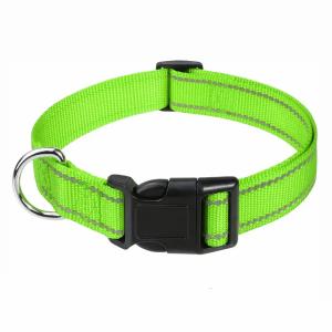 Black Reflective Sublimation Dog Collar Adjustable Nylon Dog Collar