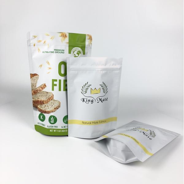 Custom Label Packaging Mylar Pouches Oatmeal Heat Seal Laminated Pouches Zipper