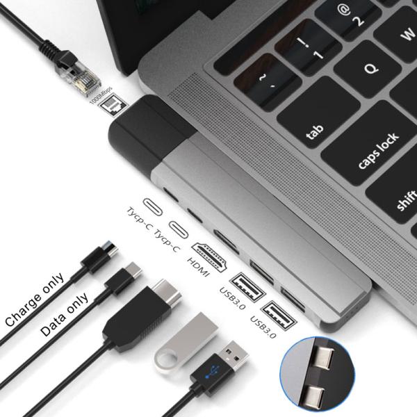 HDMI Gigabit Ethernet RJ45 1000M PD Charge USB C Hub