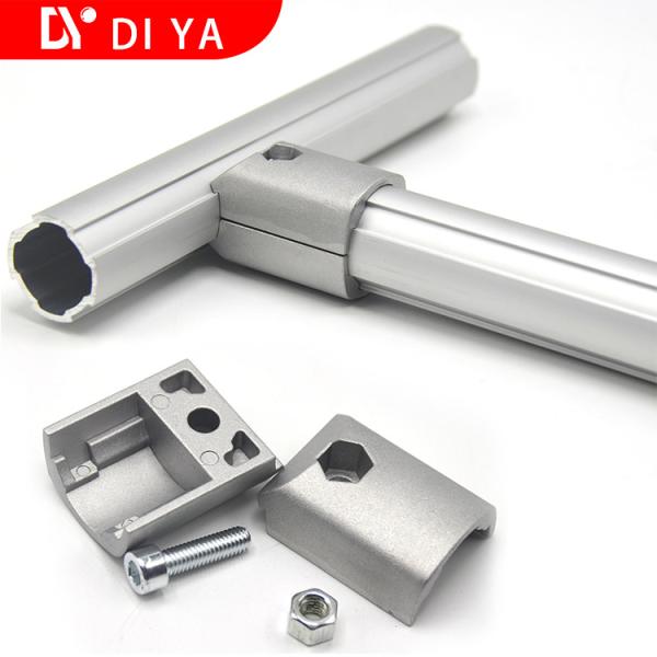 Industrial Profile DY9 Aluminium Extruded Sections Chromed PE Lean Pipe