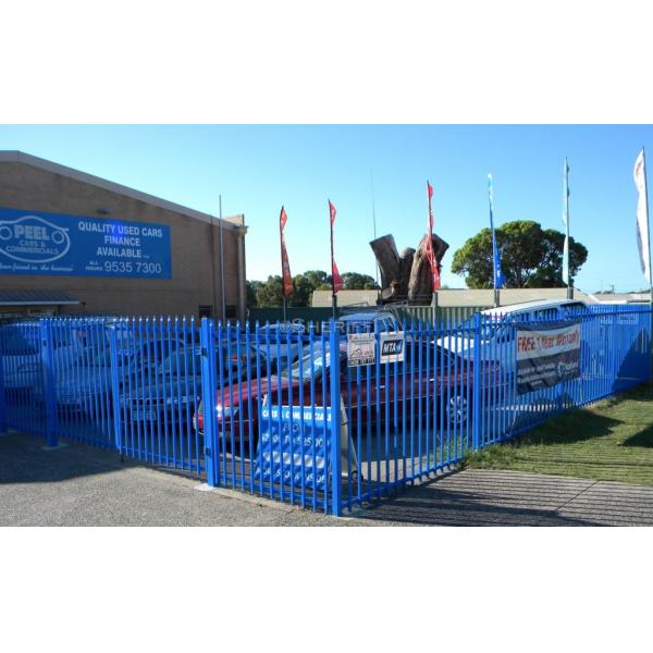 Steel Tubular Garrison Security Fence Panels 2.1m*2.4m WA area Rail 40mm*1.5mm Picket 25mm*1.2mm Stain Black Powder
