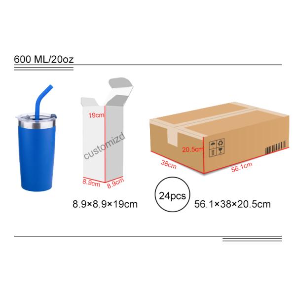 20 OZ Personalized Custom Metal Tumbler Cup , Stainless Steel Glitter Tumbler With Lid And Straw