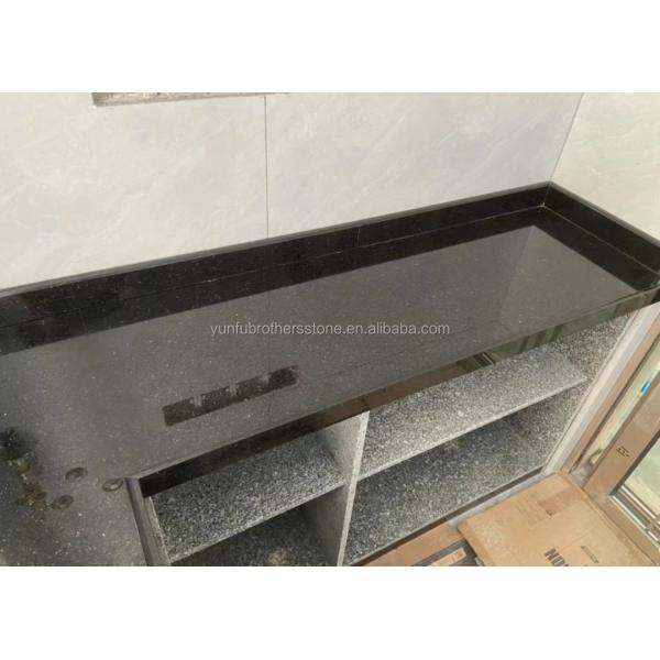 Hotel Kitchen Countertop and Stairs Cut-To-Size Indian Black Star Galaxy Granite Slabs