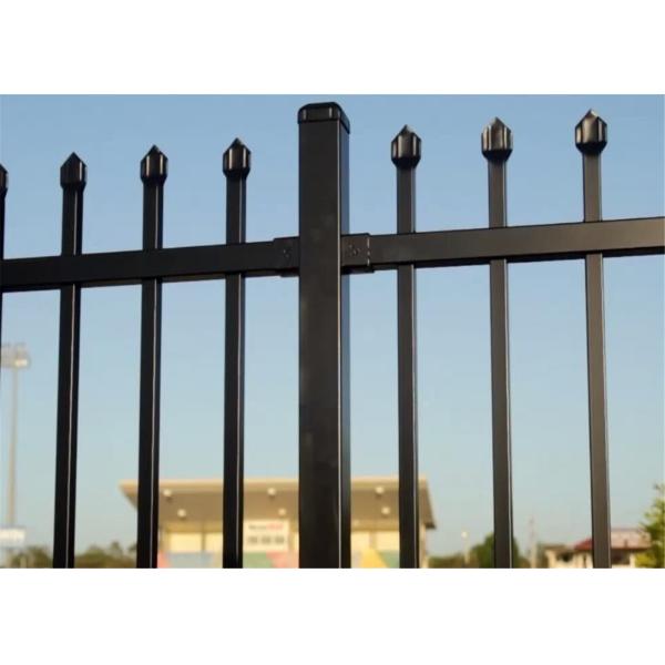 Buy 2400mm Width Galvanized Steel Spear Top Garrison Fence Panel/Steel Picket Fencing at wholesale prices