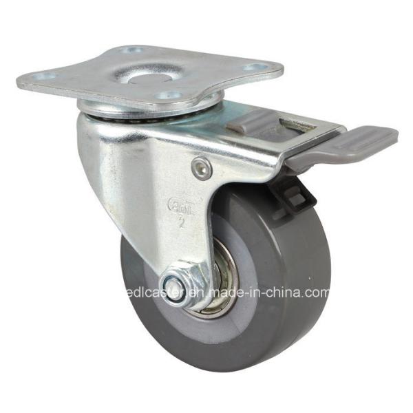 Edl Mini 2" 40kg Plate Brake Caster 2622-76 with 2mm Thickness and PU Wheel